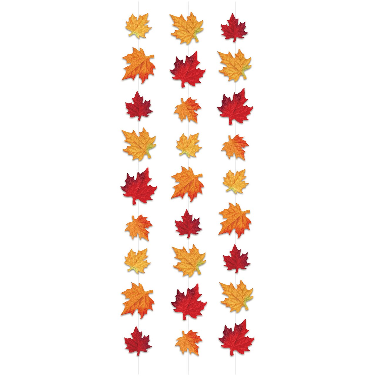 Beistle 10 Feet Deluxe Fabric Autumn Leaves Stringers - 12 Pack